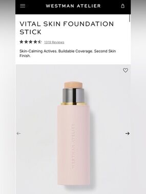 Westman Atelier Vital Skin Foundation Stick — Shade 2, light golden undertone